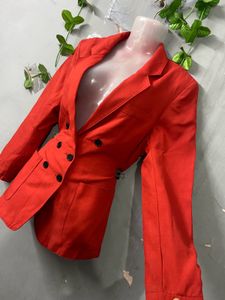 sleem feet Orange Blazer - Stylish &amp; Chic coat