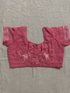 Peach Heavy Embroidered Sequins Saree With Blouse