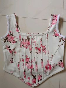 Floral Print Corset Top