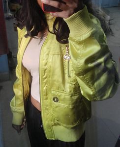 Neon Green Lightweight Puffer Jacket