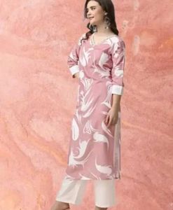 Pink Printed Kurta Set