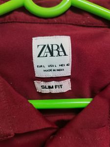 Zara Maroon Shirt For Men(L Size)