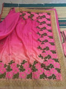 Pink Floral Embroidered Indian Lehenga Set