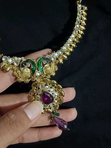 Motif Necklace &amp; Earrings SetEthnic Peacock Jewell