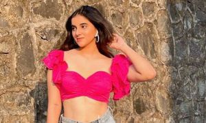 Ruffled Magenta Crop Top