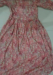 Pink Floral Print Kurti Pant Set