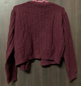 Burgundy Knit Cardigan