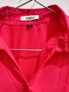 Hot Pink &#39;Swag&#39; Button-Up