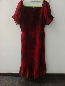 Elegant Red Midi Dress