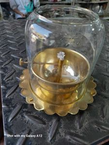 Brass Akhand Jyot Diya With Wick Lifting Screw