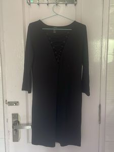 Forever 21 Black Lace-Up Dress