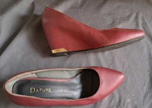 Burgundy Wedge Heel