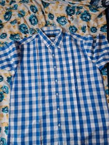 Blue Checked Shirt half with superb condition..XXL