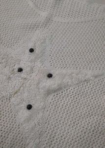 Seethrough White Star Knit Top