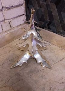 Vintage Pottery Barn Silver Chrome Christmas Tree