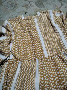 Boho Print Tiered Dress With Frill