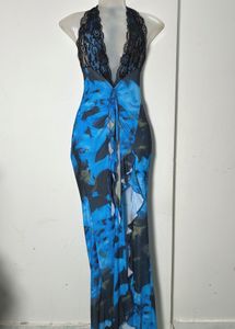 Newme Blue Sheer Dress