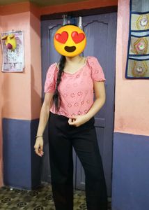 Sweatheart Neck Peach Top Women