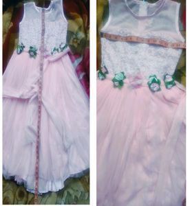 Party Wear Light Pink Gown (8-15) Girls Age Length