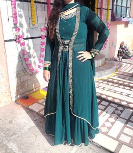 Green Embellished Lehenga Choli