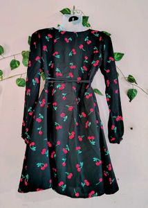 Cherry Print Wrap Dress