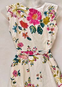 New High Low Floral Print Dress For Medium Size