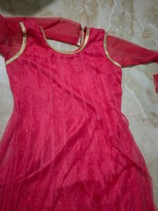 Pink &amp; Gold Anarkali Dress