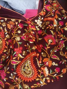 Beautiful Maroon Plazo Dress With Dupatta