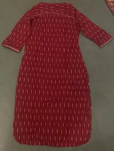 W Maroon Printed Kurta