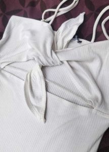 White Cutout Midi Dress