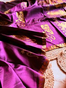 Pure Silk Violet Kanjivaram Saree