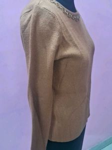 Elegant Brown Knit Top