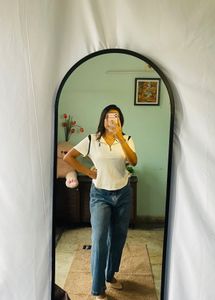 White Zip-Up Polo Top