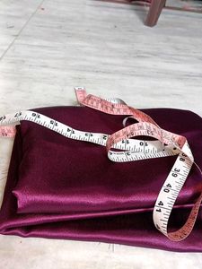 pure Wine  shining Satin Fabric 5 mtr