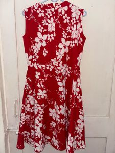 Floral Red Dress