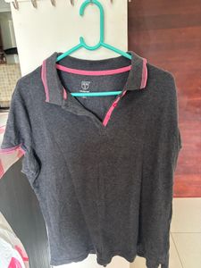 Gray Polo Top