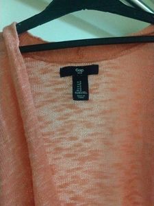 Peach Open Front Cardigan