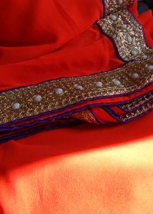 Elegant Orange Saree