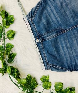 Wide Leg Denim Cargo Pants