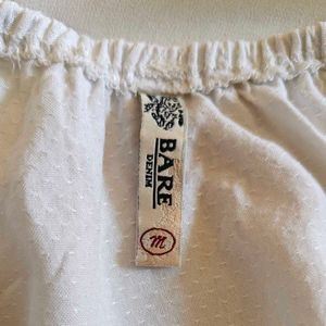 White Rayon Off-shoulder Top