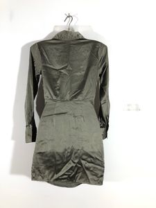 Olive Green Satin Bodycon Dress