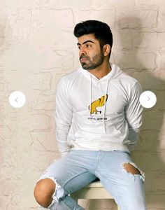 White Graphic Print Hoodie