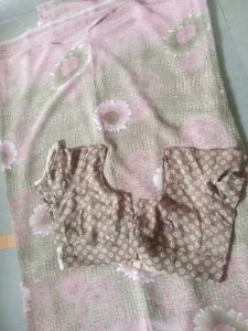 Printed Sari With Blouse