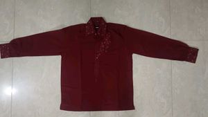 Maroon Embroidered Shirt