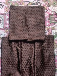 Brown Self Design Cusion Cover