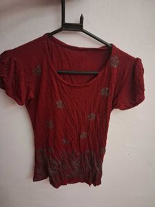 Red Floral Print Tee