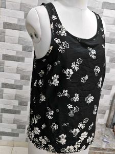 Black Floral Tank Top