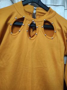 Beautiful Yellow Cutwork Top