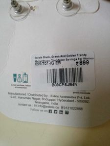 Estelle Dangle Earrings - Green &amp; Black