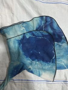 Blue Patterned Mermaid Sleeve Top